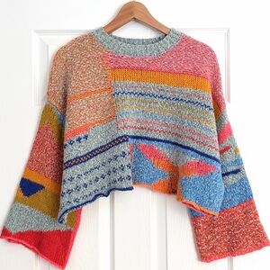 Moon & Madison Patchwork Sweater Size S